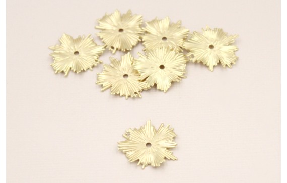 Cuenta Sol Irregular estriado 20mm Dorado Mate