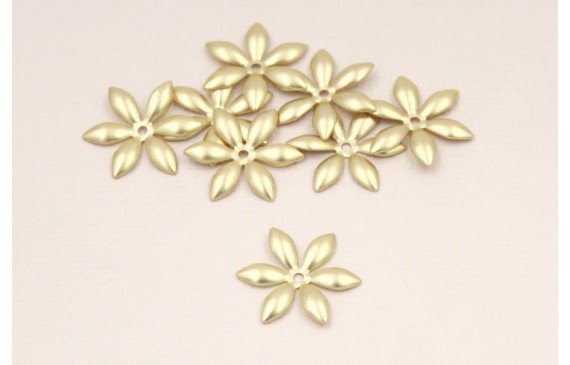 Cuenta Flor 6 pétalos 16mm Dorado Mate