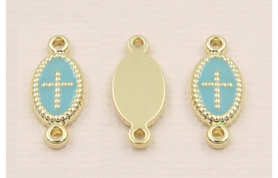 Colgante Stainless Steel: 15*10 Cruz Turquesa Colgante Stainless Steel: 15*10 Cruz Turquesa