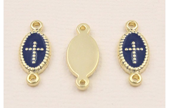 Colgante Stainless Steel:  15*10 Cruz Azul Marino