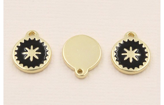 Colgante Stainless Steel 10mm estrella Negro