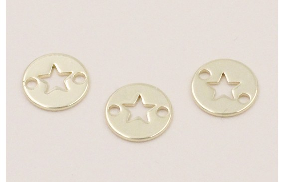 Cuenta Acero chapa acero de 10mm estrella Oro Cuenta Acero chapa acero de 10mm estrella Oro