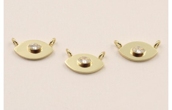 Cuenta Acero Ojo Turco 1297mm Oro con Brillo