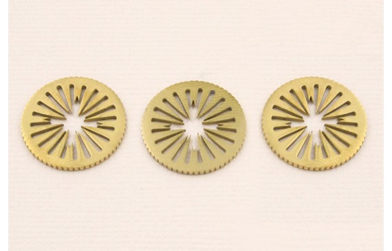 Cuenta Acero Disco acero de 18mm calada Oro Cuenta Acero Disco acero de 18mm calada Oro