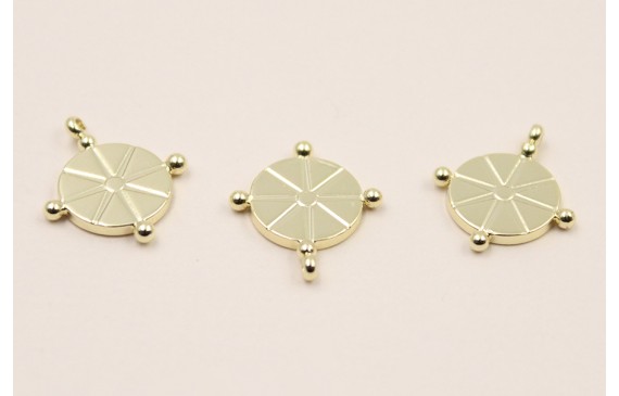 Cuenta Acero Colgante Acero Brujula 13*12mm