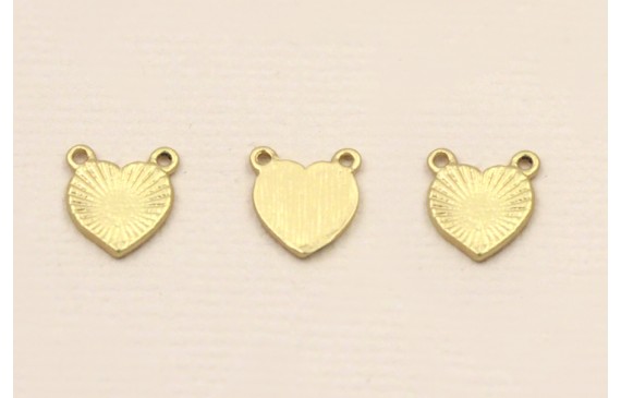 Corazón estriado 8*8mm Dorado Mate