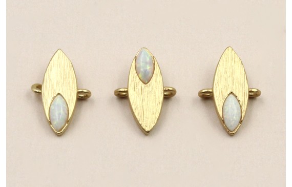 Ovalo 15*5mm con ovalo Opal Dorado Mate