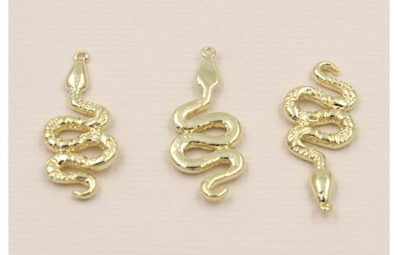 Colgante Serpiente 25*10*1,5mm Dorado