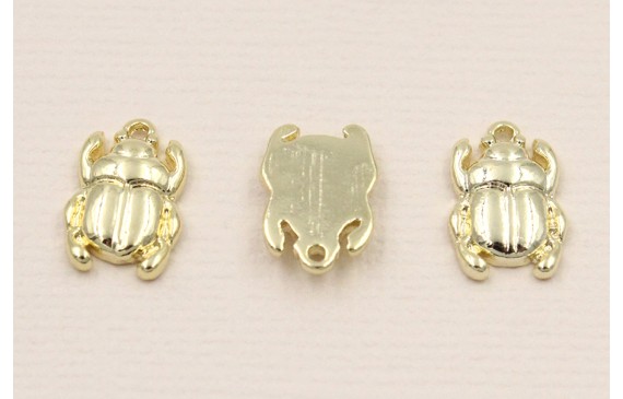 Colgante escarabajo plano 11*7*2mm Dorado Colgante escarabajo plano 11*7*2mm Dorado