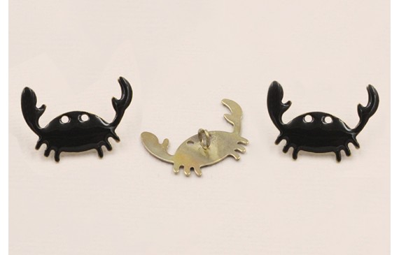 Cuenta Cangrejo 21*13 Anilla esmalte Negro