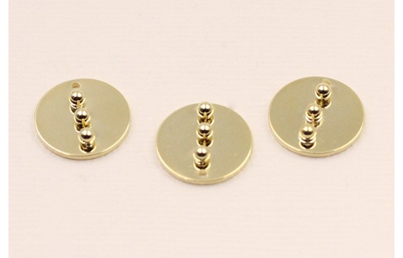 Disco de 14mm con 3 bolas Oro