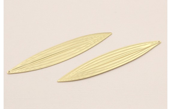 Cuenta Hoja Alargada 75*14mm Dorado Mate