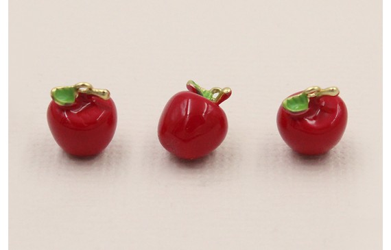 Colgante manzana 7*7mm diametro Roja y verde