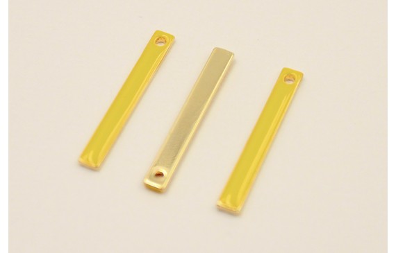 Listón de 25*3mm Dorado con esmalte Amarillo