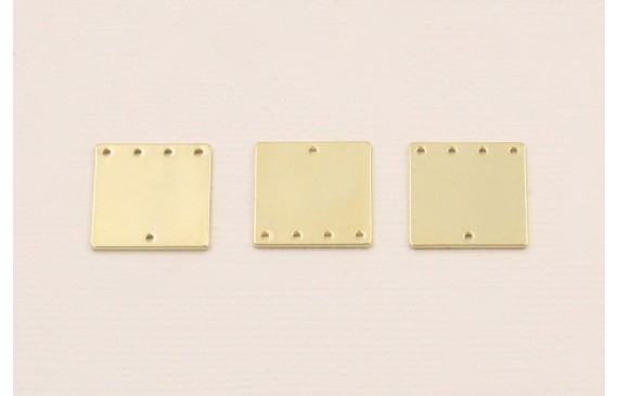 Cuenta Cuadrado de 15mm Dorado