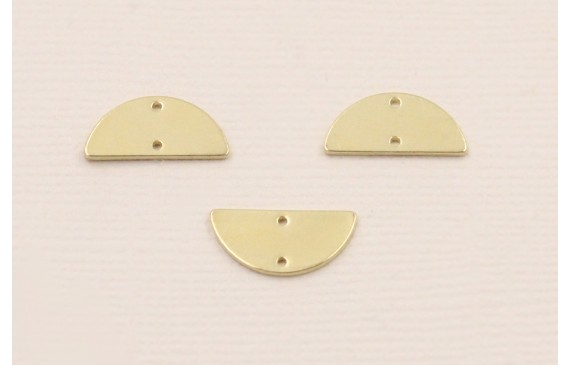 Cuenta Semicirculo de 15mm Dorado