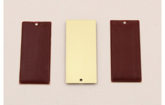 Cuenta Rectangulo 38*15 D.Mate Esmalte Rojo Sangre