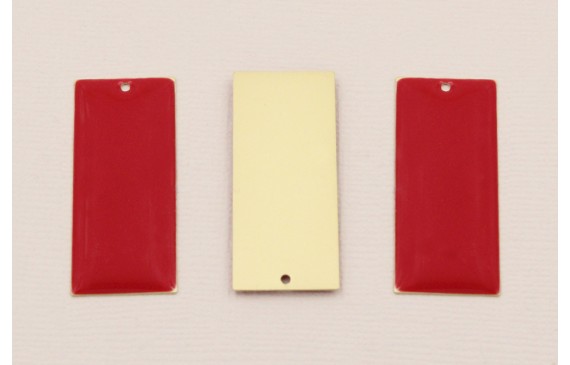 Cuenta Rectangulo 38*15 D.Mate Esmalte Rojo