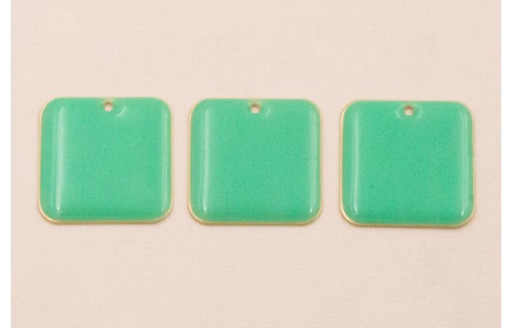 Cuenta Cuadrado de 22 D.Mate esmalte verde piscina