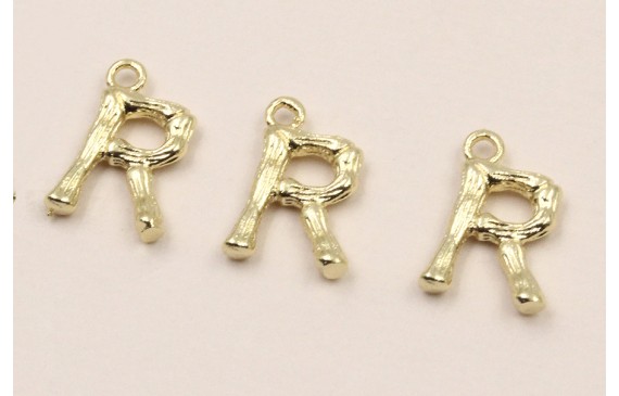 Colgante Letra R latón Dorado 15*10mm Colgante Letra R latón Dorado 15*10mm