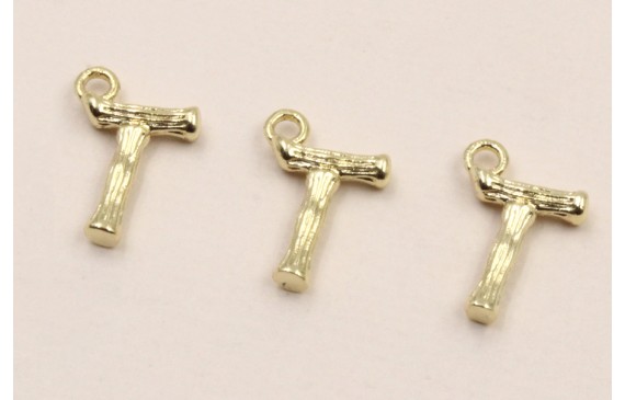 Colgante Letra T latón Dorado 15*10mm