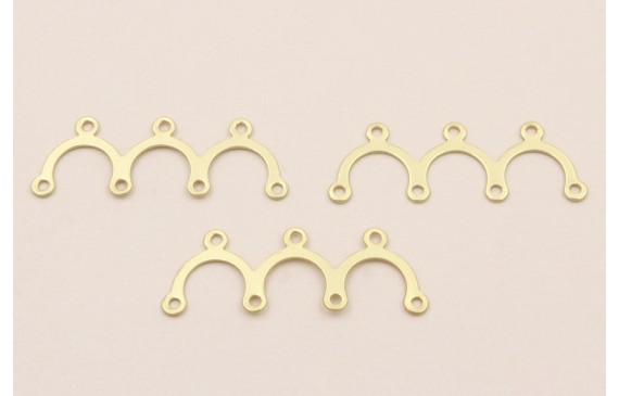 Cuenta Triple puente 25*10mm Dorado Mate Cuenta Triple puente 25*10mm Dorado Mate