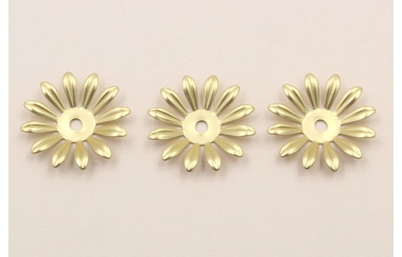 Cuenta Flor de 11 Pétalos 23 diám. Dorado Mate