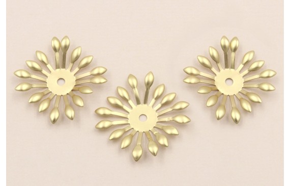 Cuenta Flor 16 Pétalos agujero Dorado Mate 22*22mm Cuenta Flor 16 Pétalos agujero Dorado Mate 22*22mm