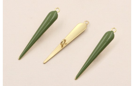 Colgante Cuña esmaltada 23*5mm Verde Colgante Cuña esmaltada 23*5mm Verde