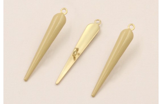 Colgante Cuña esmaltada 23*5mm Beige