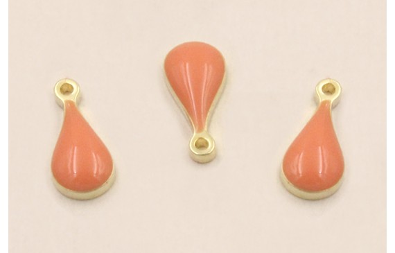 Colgante Acero Inox. Gota *4mm esmalte Coral Colgante Acero Inox. Gota *4mm esmalte Coral