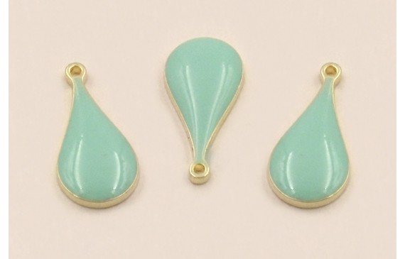 Colgante Acero Inox. Gota 14*6mm esmalte Turquesa Colgante Acero Inox. Gota 14*6mm esmalte Turquesa