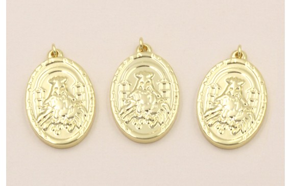 Colgante Acero Inox. Medalla Virgen 26*18mm Oro Colgante Acero Inox. Medalla Virgen 26*18mm Oro