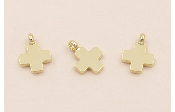 Colgante Acero Inox.Cruz 10*8*1mm Oro