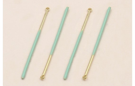 Colgante Acero Inox. Listón de 38mm Oro y Turquesa