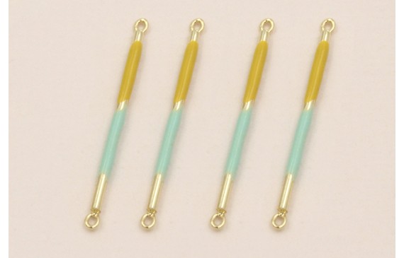 Colgante Acero Listón 23mm Oro Turquesa Mostaza Colgante Acero Listón 23mm Oro Turquesa Mostaza