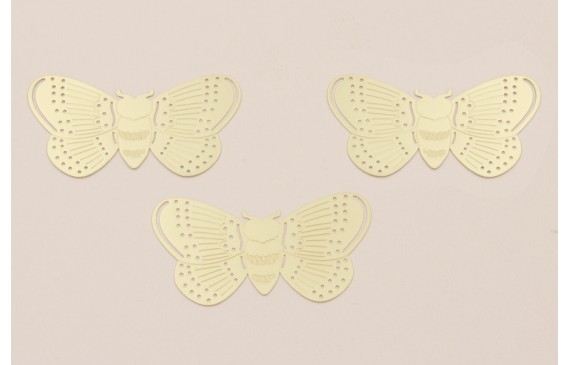 Cuenta Mariposa plana 60-33mm perforada Dorada