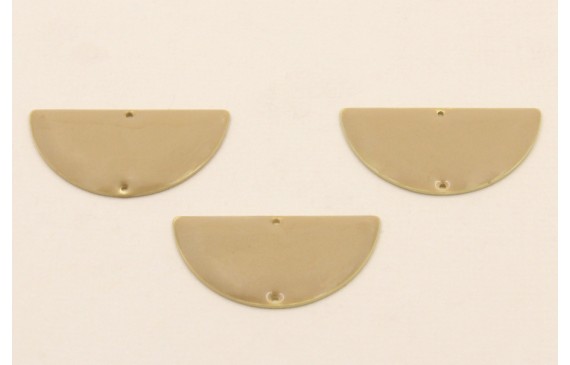 Semicirculo Esmaltado 31*16 Dorado Mate y Beige