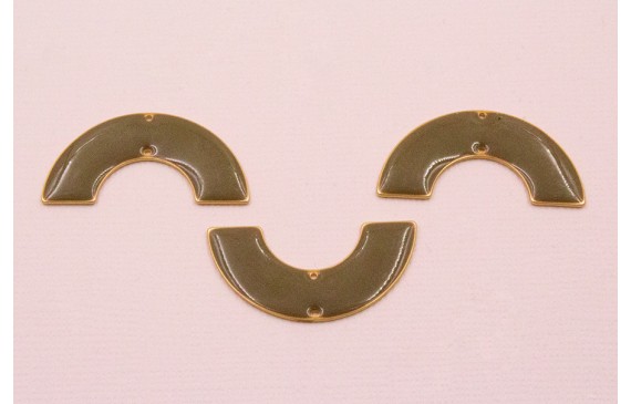 Pieza Medio Aro de 32mm diametro Esmalte Gris Pieza Medio Aro de 32mm diametro Esmalte Gris