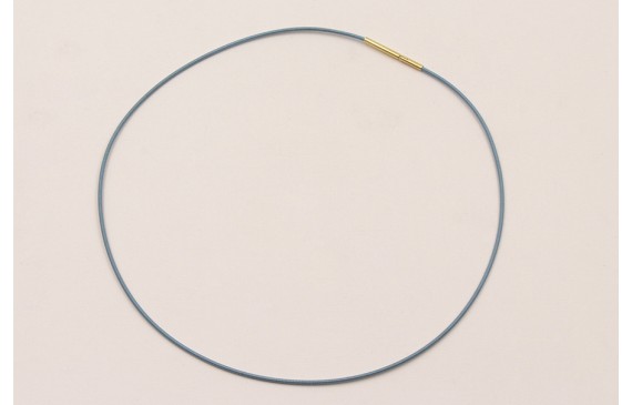 Collar acero espiral 1,4mm*42cms Azul Mar