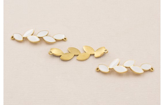 Entrepieza Pétalos 35*800 Acero Inox. Oro y Blanco Entrepieza Pétalos 35*800 Acero Inox. Oro y Blanco