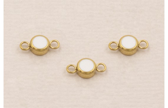 Entrepieza Acero Inox. Disco de 4mm Oro y Blanco