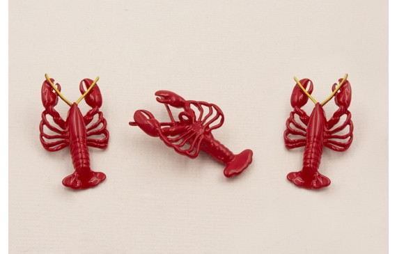 Cuenta Cangrejo 30*15*5mm Rojo bigotes Dorados Cuenta Cangrejo 30*15*5mm Rojo bigotes Dorados