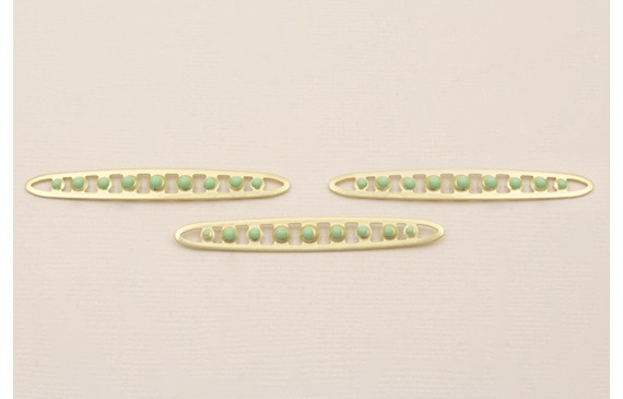 Pieza Vaina Guisantes 52*7 Dorado Mate y Turquesa