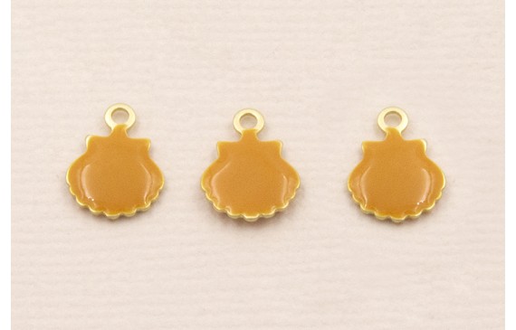 Colgante concha 10*8mm Dodado Mate  Mostaza