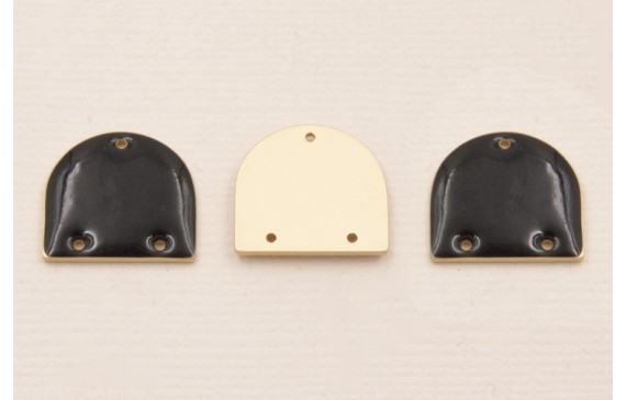 Cuenta Semi Ovalo 15*13mm Esmalte Negro