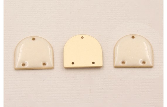 Cuenta Semi Ovalo 15*13mm Esmalte Rosa claro