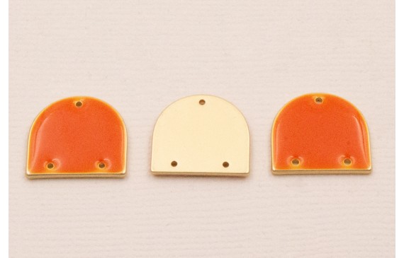 Cuenta Semi Ovalo 15*13mm Esmalte Rosa Coral Cuenta Semi Ovalo 15*13mm Esmalte Rosa Coral