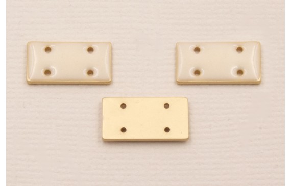 Cuenta Rectandulo Oro Mate 15*7mm  Rosa claro