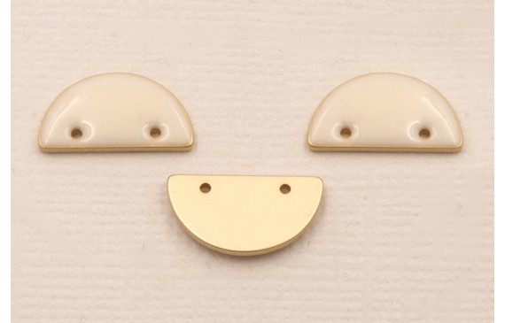 Cuenta Semicirculo 15*7mm esmalte Rosa claro